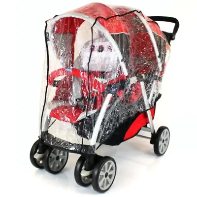 New Tandem Stroller Raincover For Chicco Together Travel System & Pram Mode • £20.95