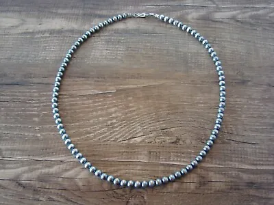Native American Hand Strung Round Navajo Pearl 18  Necklace By I. John • £96.50