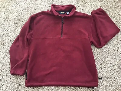 Eddie Bauer EBTEK Maroon Mens Fleece Jacket Medium Sweatshirt Pullover  1/4 Zip • $11.95