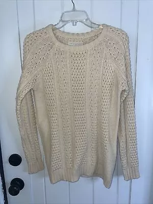 I Love H81 Sweater Ivory Fisherman Sweater Small • $15