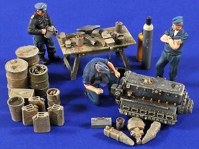 Verlinden 1/32 Luftwaffe Repair Section WWII (3 Figures Parts And Table) 2774 • $115.43