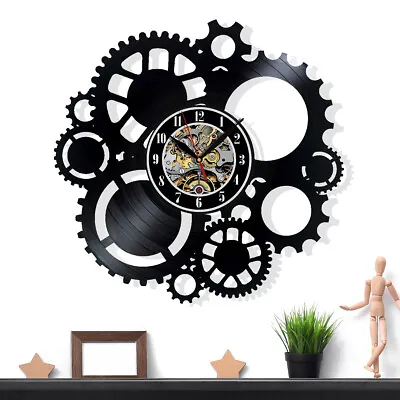 STEAMPUNK Vinyl Record Wall Clock Gift Surprise Ideas Friends Birthdays Decor  • $16.97