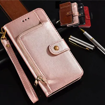 $15.27 • Buy For OPPO K1 F9 R17 A3 A5 F7 Zipper Flip Stand Wallet Card PU Leather Case Cover
