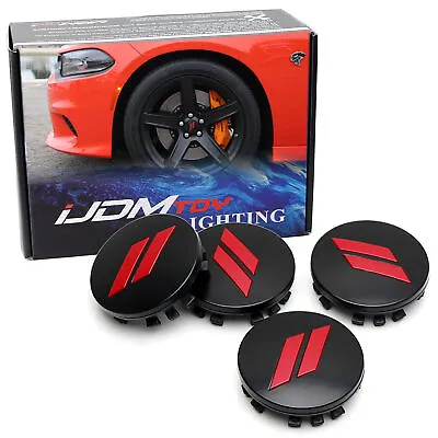 4pc Set 63mm Red // Slash Wheel Center Caps For Dodge Charger Challenger Durango • $25.19