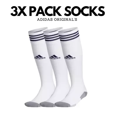 3x Adidas Original Socks High Socks Sports Crew Unisex White Knee High For Kids • $14.90