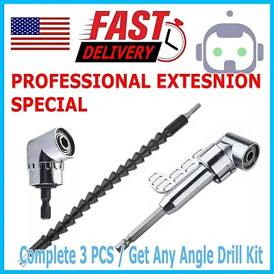 105 Degree Right Angle Drill Socket Adapter Flexible Shaft Extension Bit Driver • $7.95
