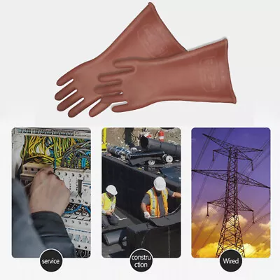 Insulated 12KV High Voltage Electrical Insulating Gloves For Electrician Safety • $22.99