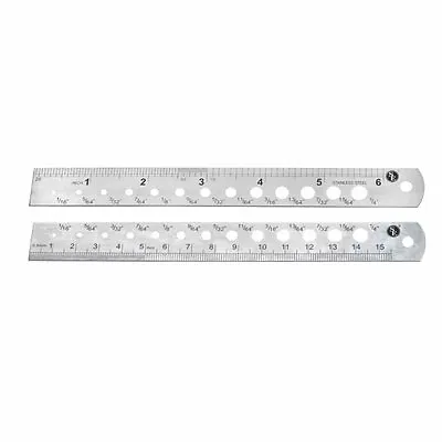 New 1pc 6  Machinist Ruler In SAE & Metric With Drill Gauge - Stainless Steel • $7.98