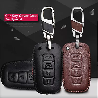 Leather Smart Car Key Fob Case Cover 4-Button For Hyundai Sonata For KIA Optima • $9.47