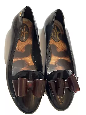 Vivienne Westwood X Melissa Tortoise Shell Ballerina Shoes~Bows~Flats~US 6 • $35