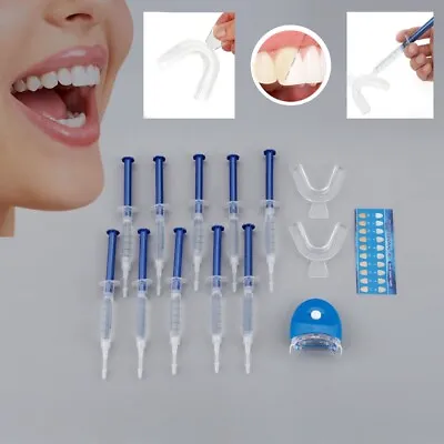 $15.77 • Buy Teeth Whitening Kit 10 Tubes Gel With 2 Trays & LED Light For Oral Dental Care