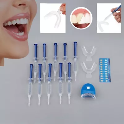$15.77 • Buy Teeth Whitening Kit 10 Tubes Gel With 2 Trays & LED Light For Oral Dental Care