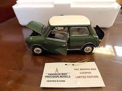 1967 Morris Mini Cooper Limited Edition Franklin Mint 1:24 Model • $26