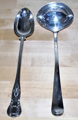 EPNS-A1 SHEFFIELD ENGLAND Large Serving Spoon Silverplate/Stainless Ladle 13 In. • $18.50