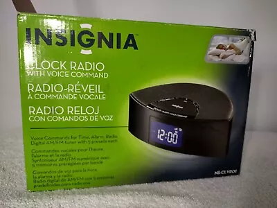 Insignia Clock Radio With Snooze Sleep Voice Command Ns-clvro1 Am/fm Radio • $13