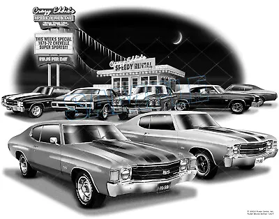Chevelle Ss 1970 19711972 Muscle Car Art Print #1207   **free Usa Shipping** • $24.99