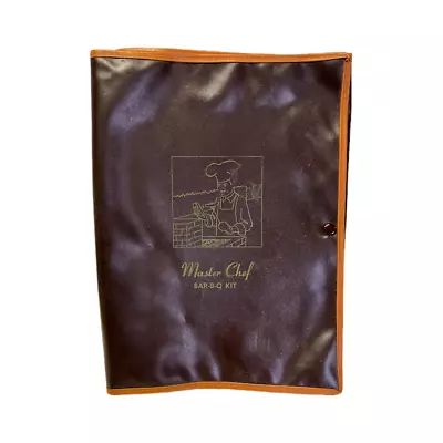 Vintage Master Chef BAR-B-Q Kit Faux Leather Classic Garment Bag • $15.99
