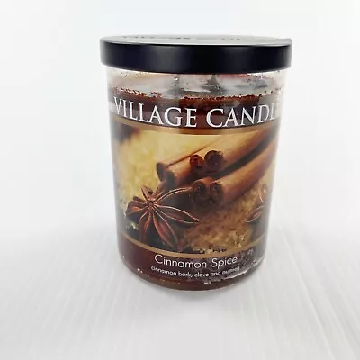 Village Candle Cinnamon Spice Glass Cylinder 14 Oz Jar Candle • $19.99