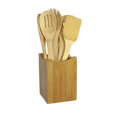 $10.10 • Buy 6x/Set Bamboo Utensil Kitchen Wooden Cooking Tools Spoon Spatula Mixing.ac