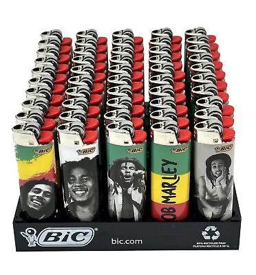 50x Large Bic Multi Color Lighters Maxi Cigarette Lighter  Bob Marley • $66.50