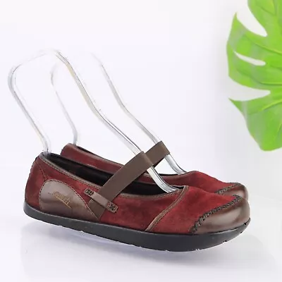 Kalso Earth Shoe Women's Allure Caribou Mary Jane Size 7.5 Red Suede Brown Flat • $64.39