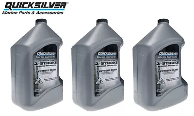 3x MERCURY 2-Stroke SYNTHETIC Blend Outboard Marine Engine Oil Gallon 858027Q01 • $168.95