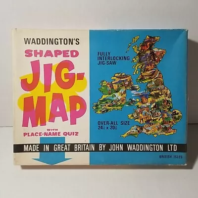 Vintage BRITISH ISLES Waddington's Shaped JIG-MAP No. 560 Puzzle Complete • $11.99