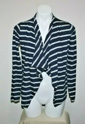 J CREW Womens Blue & Gray Cotton Striped Cardigan Wrap Size XS • $4.99