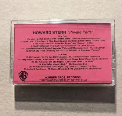 Howard Stern Private Parts Soundtrack Promo Cassette Rob Zombie Marilyn Manson  • $40