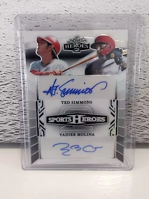 🔥🔥2024 Leaf Sports Heroes 2 Dual Auto Ted Simmons And Yadier Molina SSP 1/2🔥 • $100
