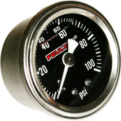 Feuling 1.5  Black Face Oil Pressure 0-100 Gauge 1/8  NPT Male Back Port Harley • $34.95