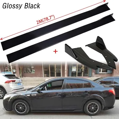 $105.99 • Buy Glossy Black 78.7  Side Skirt +Rear Bumper Lip For Infiniti G35 G37 Sedan Sport