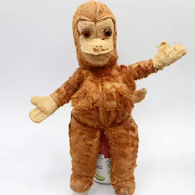 Antique Stuffed Monkey Doll With Glass Eyes 10  • $45.49