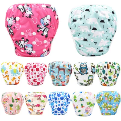 $8.99 • Buy Reusable Swim Nappy Baby Cover Diaper Pants Nappies Swimmers Newborn To Toddlers