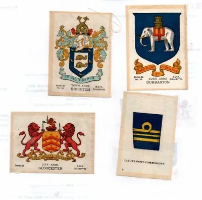 £4.95 • Buy 4 BDV Silk Cigarette Cards Assorted City Town Arms Military X 4 