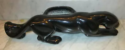 VTG Mid Century Modern 15 In. Black Ceramic Panther/Jaguar Planter Figurine EUC • $59.99