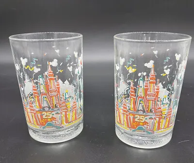 Set Of 2 Walt Disney McDonalds's 25th Anniversary Magic Kingdom Glass • $19.99