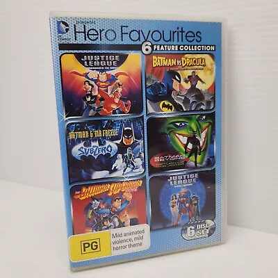 HERO FAVOURITES 6 TITLES (JUSTICE LEAGUE/BATMAN) - DVD | Region 4 • $14