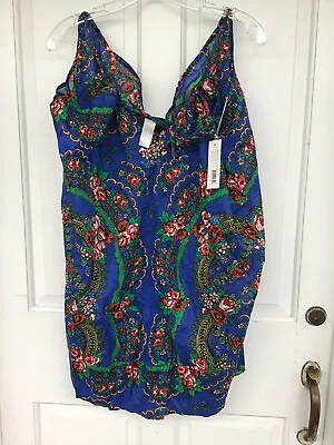 Zimmermann “Babushka” Drawstring Multi Colored Dress NWT’s Size 3 In Cobalt. • $95