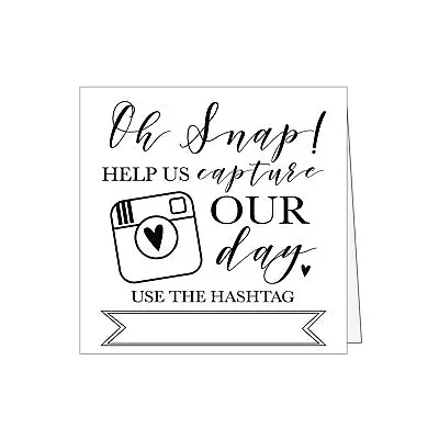 25 Black And White Wedding Hashtag Signs Vintage Table Top Place Cards Or Ph... • $20.76