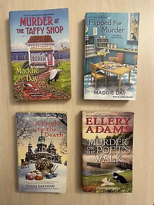Cozy Mystery Book Lot Of 4 Assorted Maddie Day Ellery Adams Dawn Eastman • $20