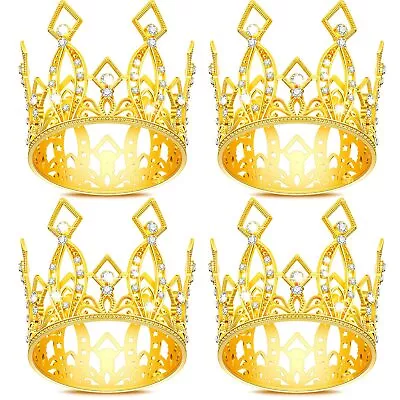 4 Pieces Crown Cake Topper Mini Queen Tiara Birthday Cake Decoration Crystal ... • $21.96