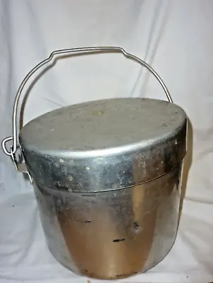 $49 • Buy Vintage Aluminum Camp Mess Kit Set For 4  Pots Pans Cups Plates Etc