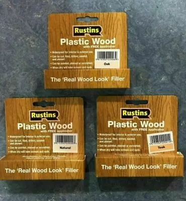 Rustins Plastic Wood Filler Repair Cracks Holes Interior Exterior Fast Drying • £4.50