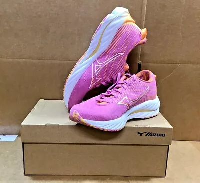 Mizuno Women's Wave Rider 26 Roxy Cyclamen/White Running Shoes • $150