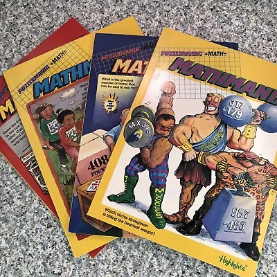 Lot Of 4 Highlights MATHMANIA Workbooks Homeschool Math Magazines Vintage UNUSED • $8.99