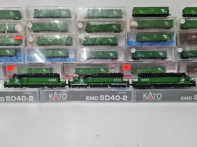 N Scale The Whole Train! 3x Kato BN SD40-2 With 25 WFE 57' Reefers Dcc Ready • $263.26