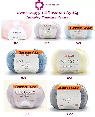 £2.99 • Buy Sirdar Snuggly 100% Merino 4 Ply 50g - Includes Discounted Colours