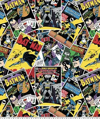 100% Cotton Fabric Camelot Batman Comic Stack Toss Free Postage Sold By Meter • £13