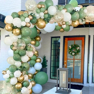 Sage Green Balloon Arch Kit - 137Pcs Sage Green Balloon Garland Arch Kit With Oi • $27.36